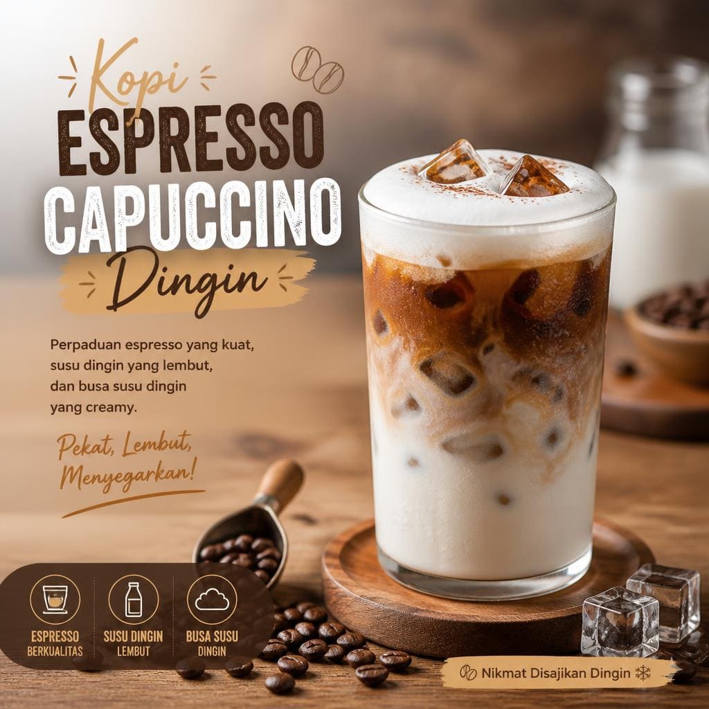 Kopi Espresso Capuccino Dingin di Solong Coffee